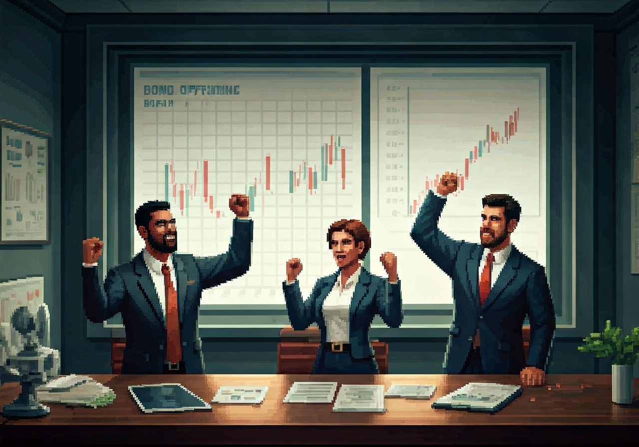 Investors celebrating good news in the market