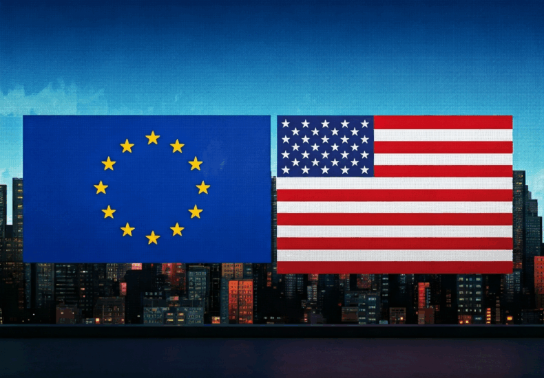 EU and US flags together