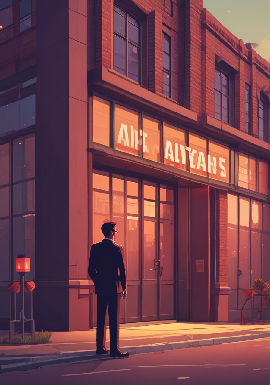 Pixelart of an old brick building at night